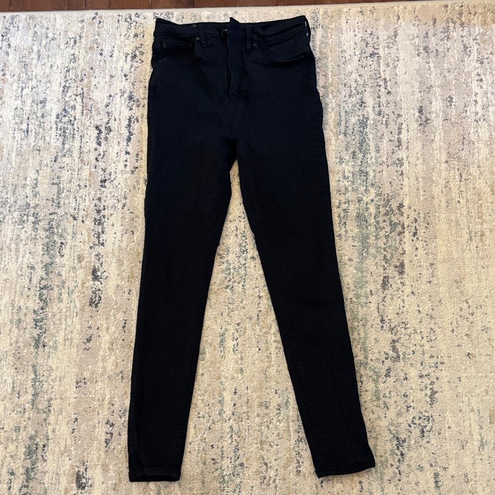 Denim Forum Women's ‘The Lola ‘ High Rise Black Skinny Jeans